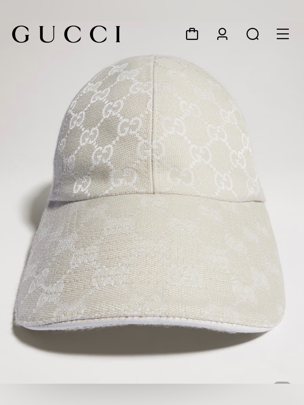 GUCCI GG cotton canvas baseball hat. Size S or 58cm. Worn once!